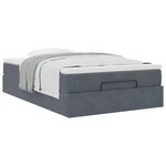 vidaXL Lit ottoman avec matelas gris foncé 120x190 cm velours