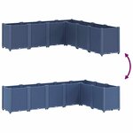 vidaXL Jardinière bleu gris 160x160x53 cm PP