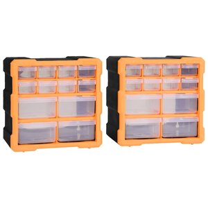 vidaXL Organisateurs multi-tiroirs avec 12 tiroirs 2 Pièces 26 5x16x26 cm