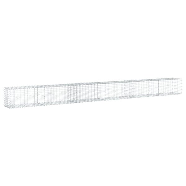 vidaXL Panier gabion avec couvercle 600x50x50 cm fer galvanisé
