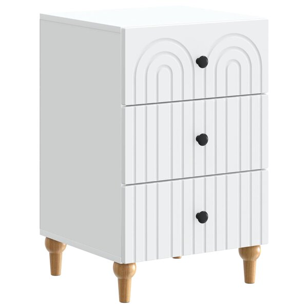 vidaXL Cabinet de chevet Blanc 43 x 41 x 66 5 cm Bois d'ingénierie