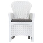 vidaXL Ensemble de bistro 3 Pièces Plastique Blanc Aspect de rotin