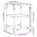 vidaXL Table basse avec dessus en verre noir 30x30x45 cm acier