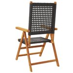 vidaXL Chaises inclinables de jardin lot de 8 noir rotin bois massif