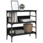 vidaXL Table console noir 75x32x75 cm bois d'ingénierie