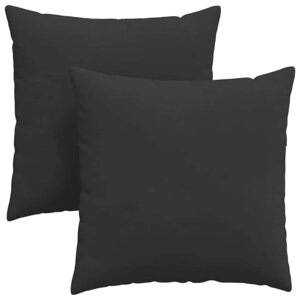 vidaXL Coussins de canapé 2 pc tissu Noir 60 x 60 cm