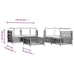 vidaXL Salon de jardin avec coussins 5 Pièces anthracite acier