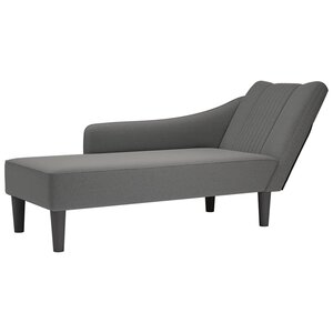 vidaXL Fauteuil long avec accoudoir droit gris foncé tissu