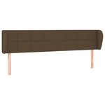 vidaXL Tête de lit avec oreilles Marron foncé 203x23x78/88 cm Tissu