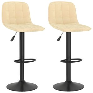 vidaXL Tabourets de bar lot de 2 crème velours