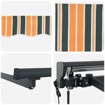vidaXL Auvent Rétractable Vert et jaune 350x250 cm tissu