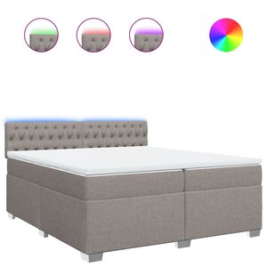 vidaXL Sommier à lattes de lit avec matelas Taupe 200x200 cm Tissu