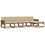 vidaXL Ensemble de canapés d'extérieur 5 Pièces Naturel et Beige