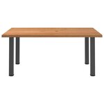 vidaXL Table à manger avec bord naturel bois de chêne massif rectangulaire