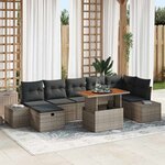 vidaXL Ensemble de canapé de jardin 8 Pièces Gris polyrotin