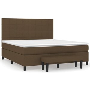 vidaXL Sommier à lattes de lit avec matelas Marron foncé 160x200 cm