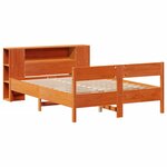 vidaXL Lit bibliothèque sans matelas cire marron 160x200 cm pin massif