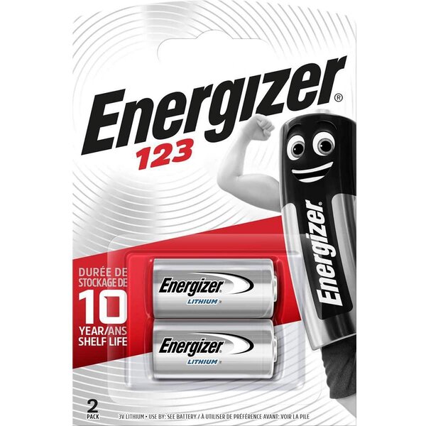 Blister de 2 Piles Lithium CR123 A 3V ENERGIZER