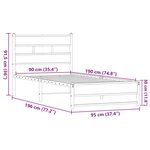 vidaXL Cadre de lit en métal sans matelas chêne marron 90x190 cm