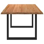 vidaXL Table à manger bord naturel bois massif chêne rectangulaire