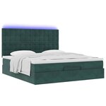 vidaXL Cadre de lit ottoman avec matelas vert foncé 160x200 cm velours