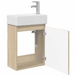 vidaXL Meuble de salle de bain avec robinet Chêne Sonoma