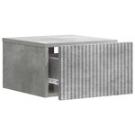 vidaXL Cabinet de chevet mural 2 Pièces Gris béton 33 x 34 5 x 20 cm