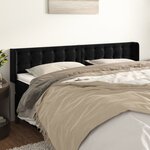 vidaXL Tête de lit avec oreilles Noir 163x16x78/88 cm Velours