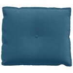 vidaXL Coussin de Dos Bleu 60 x 50 cm Tissu en velours côtelé