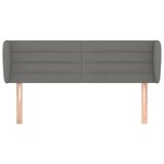 vidaXL Tête de lit avec oreilles Gris foncé 147x23x78/88 cm Tissu