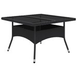 vidaXL Ensemble à Manger de jardin 9 Pièces Résine tressée et verre Noir