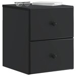 vidaXL Cabinet de chevet mural 2 Pièces Noir 34 5 x 33 x 40 cm