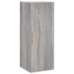 vidaXL Buffet haut Sonoma gris 34 5x34x180 cm Bois d'ingénierie