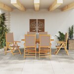 vidaXL Ensemble de Salle à Manger de Jardin 7 Pièces en Bois d'Acacia Taupe