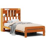 vidaXL Lit bibliothèque sans matelas cire marron 75x190 cm pin massif