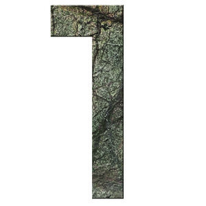 Numéro 1 - Numéro adhésif pour boîtes aux lettres- Pierre véritable 50 mm  ORIGINES