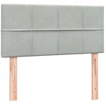 vidaXL Sommier à lattes de lit et matelas gris clair 90x220 cm velours