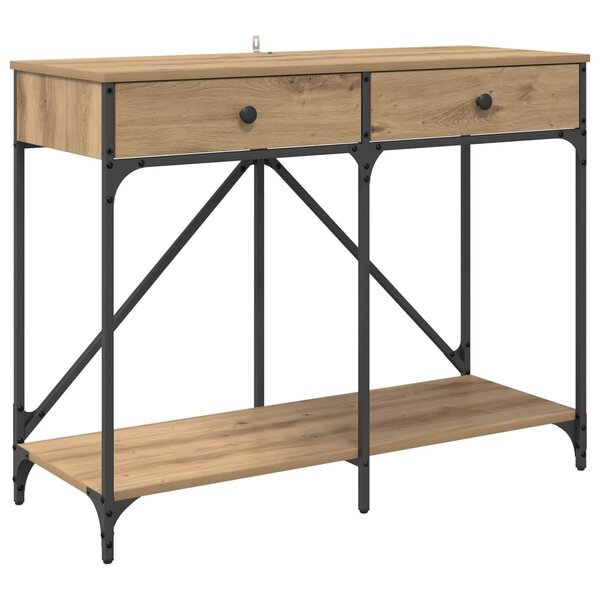 vidaXL Table console avec tiroir Chêne artisanal 100 x 39 x 78 5 cm