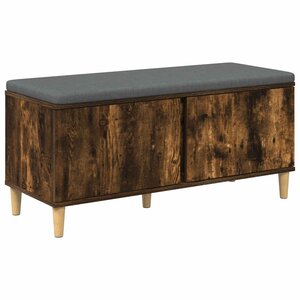vidaXL Banc d'entrée avec coussin Chêne fumé 100 x 38 x 46 cm