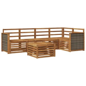 vidaXL Ensemble de canapé d'angle 5 Pièces Naturel Bois d'Acacia Massif