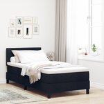 vidaXL lit Box Spring avec matelas Noir 90x190 cm Tissu