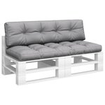 vidaXL Coussins de palette lot de 2 gris tissu