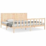 vidaXL Cadre de lit avec tête de lit 200x200 cm bois massif