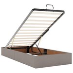 vidaXL Cadre de lit ottoman sans matelas taupe 100x200 cm tissu