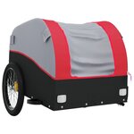 vidaXL Remorque de vélo noir et rouge 30 kg fer