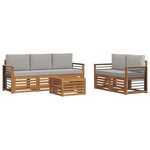vidaXL Ensemble de canapés d'extérieur 6 pc Naturel et gris clair