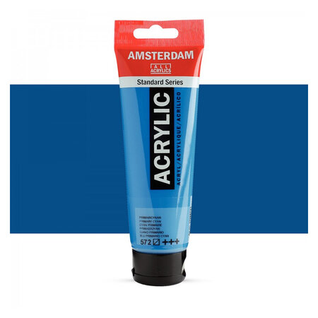 Tube de peinture acrylique - 120 ml - cyan primaire - amsterdam