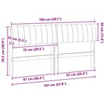 vidaXL Tête de lit capitonnée Noir 150 cm Pin massif