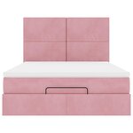 vidaXL Cadre de lit ottoman avec matelas rose 140x190 cm velours