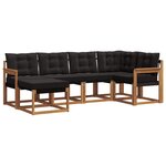 vidaXL Ensemble de canapés d'extérieur 6 pc Naturel et Noir